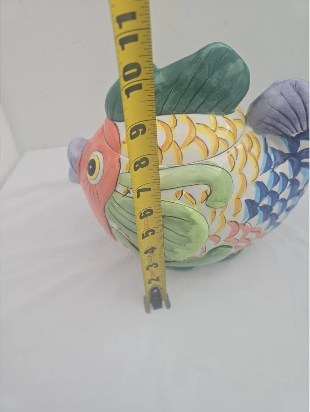 Certified International Hand-Painted Tropical Fish Ceramic Cookie Jar Canister –